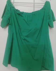 Adult Female Costumes to Hire - Green Off Shoulder Top - 2XL